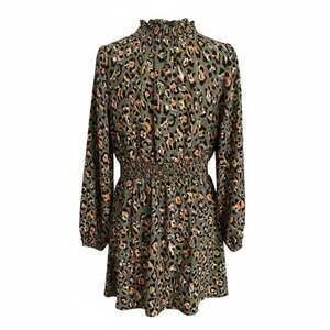 Leopard Print Smocked Mini Dress